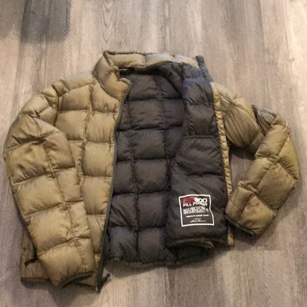 Eddie Bauer Black and Tan Puffer Jacket